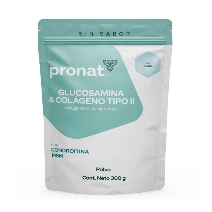 Glucosamina & Colágeno Tipo II Sin sabor polvo 300g