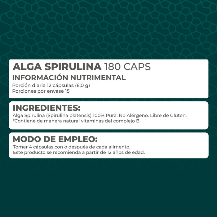 Alga Spirulina 180 cápsulas - Pronat