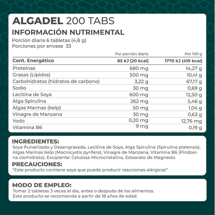 Algadel 200 Tabletas - Pronat