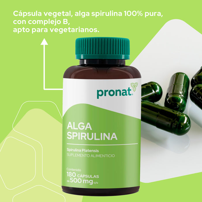 Alga Spirulina 180 cápsulas - Pronat