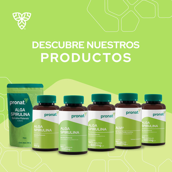 Alga Spirulina 180 cápsulas - Pronat