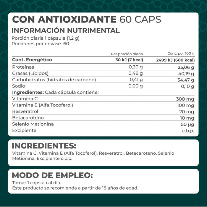 KIT 2 PIEZAS - Resveratrol CON ANTIOXIDANTE 60 caps