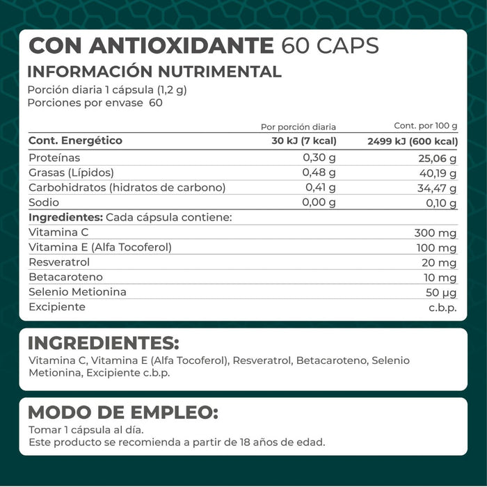 RESVERATROL con antioxidante 60 cápsulas - Pronat