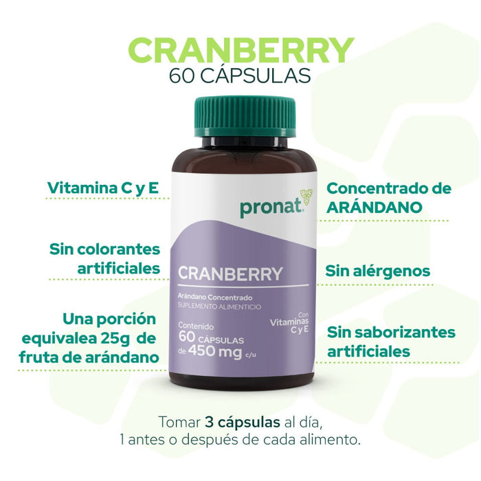 Cranberry 60 cápsulas. - Pronat