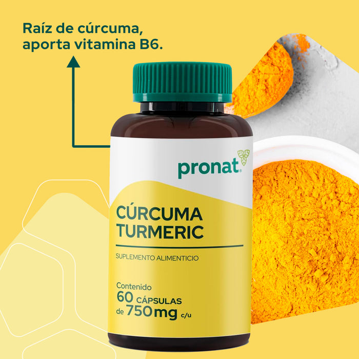 Cúrcuma Turmeric 60 caps - Pronat