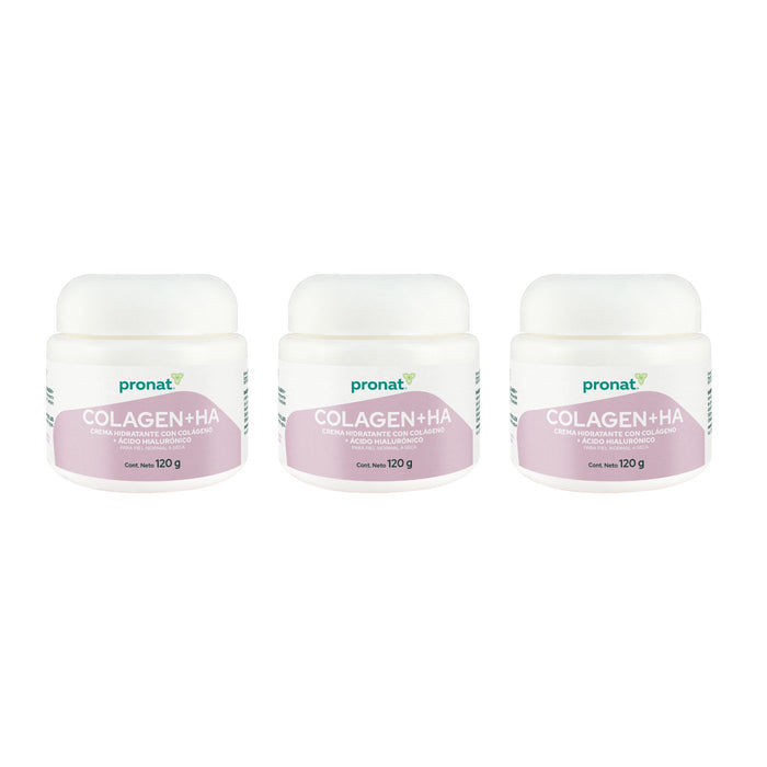 KIT 3 PIEZAS - Crema Hidratante Colágeno + HA 120 g.