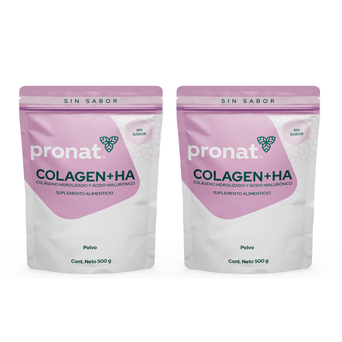 KIT 2 PIEZAS - Colagen + HA (Colágeno + Ácido Hialurónico) natural 500 gr