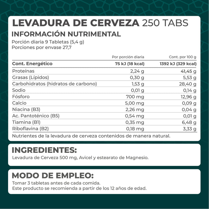 Levadura de Cerveza 250 tabletas - Pronat