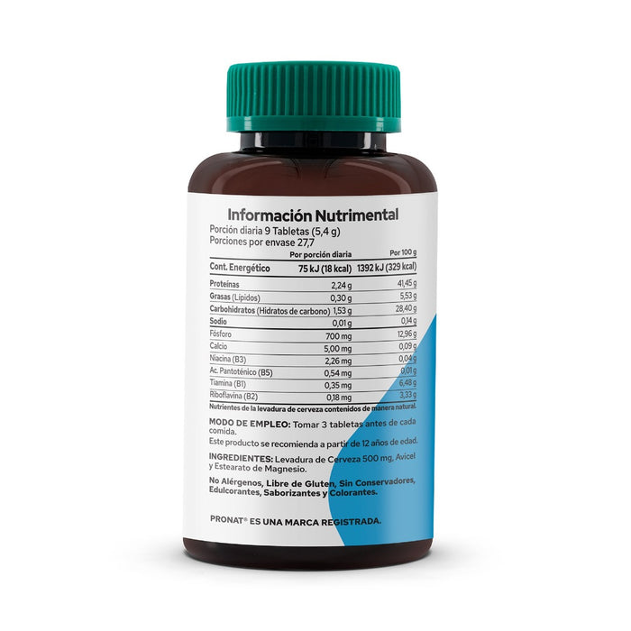 Levadura de Cerveza 250 tabletas - Pronat