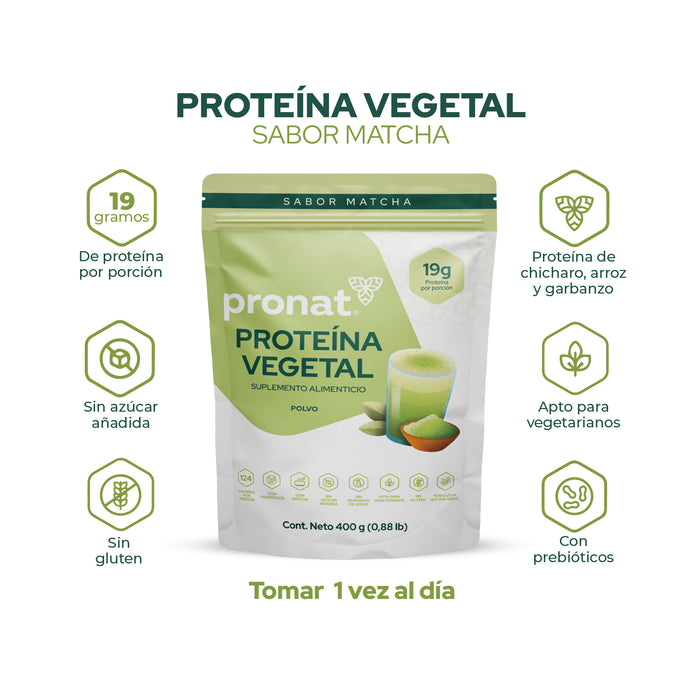 Proteína Vegetal sabor Matcha 400g - Pronat