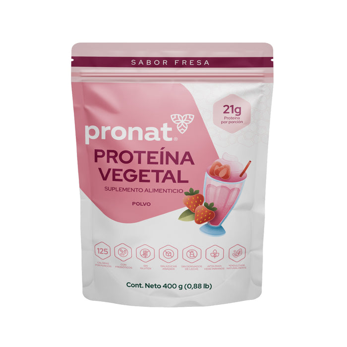 Proteína Vegetal sabor malteada de fresa 400g - Pronat