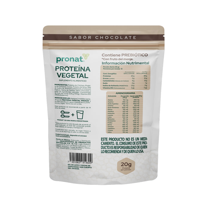 Proteína Vegetal sabor Chocolate 400g - Pronat