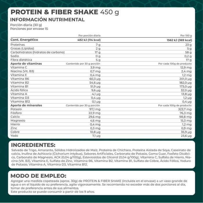 Protein & Fiber Shake 450g - Pronat