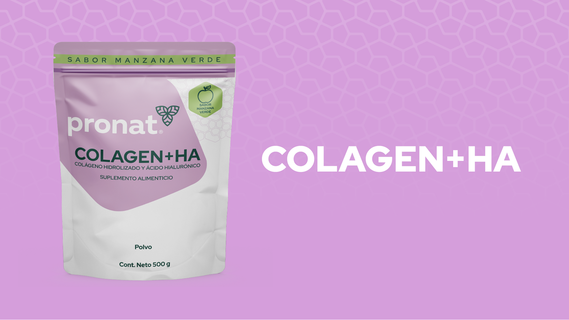 Colagen + Ha (Colágeno y Ácido Hialurónico) Manzana Verde polvo 500 g ...