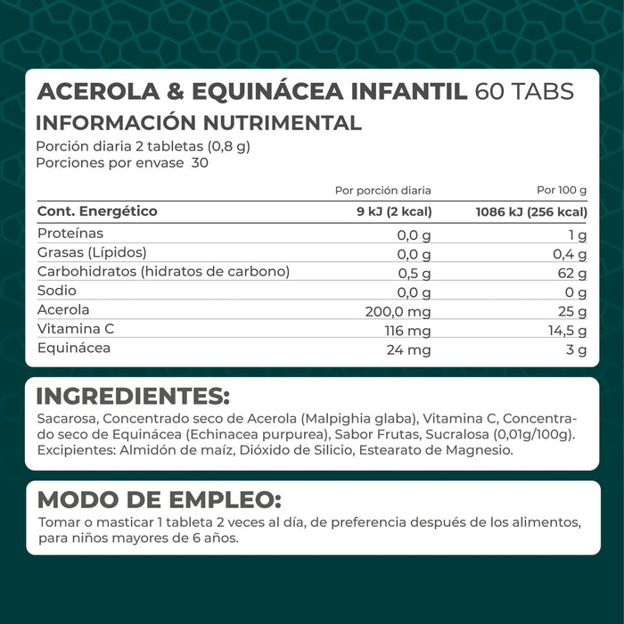 Acerola & Equinácea KIDS 60 tabletas - Pronat