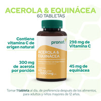 Acerola y Equinácea 60 tabletas - Pronat