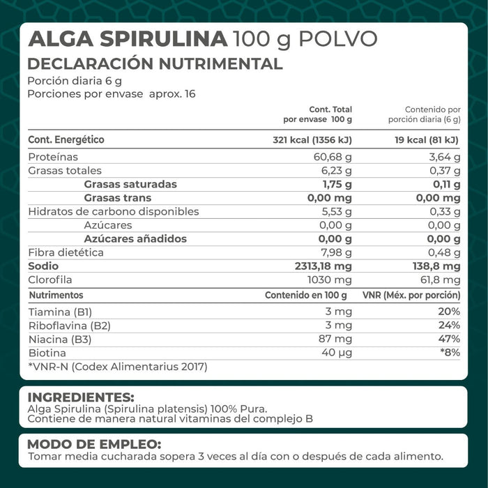 Alga Spirulina 100g - Pronat