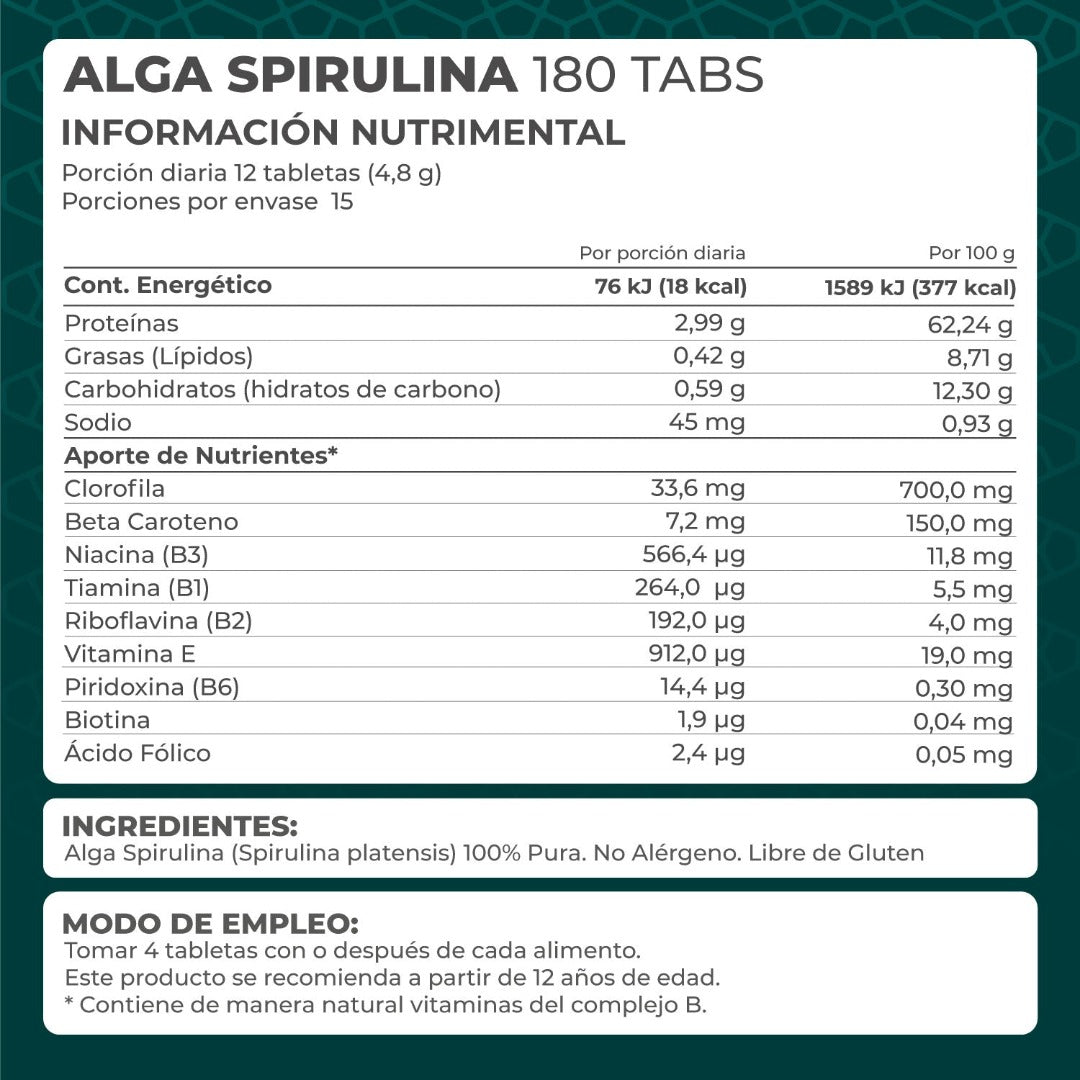 KIT 3 PIEZAS - Alga Spirulina 180 tabls.