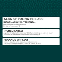 Alga Spirulina 180 cápsulas - Pronat