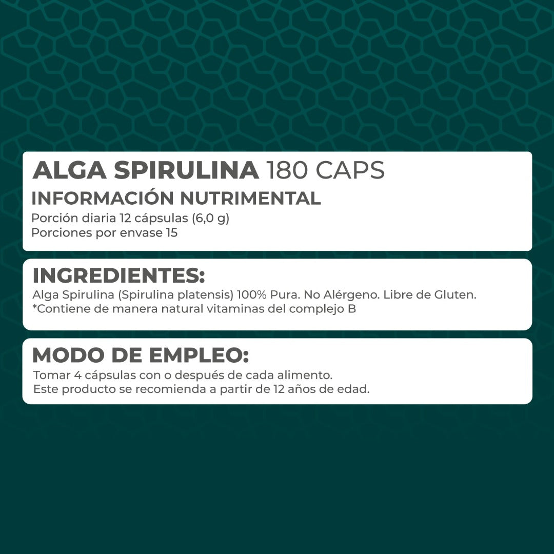 KIT 3 PIEZAS - Alga Spirulina 180 caps