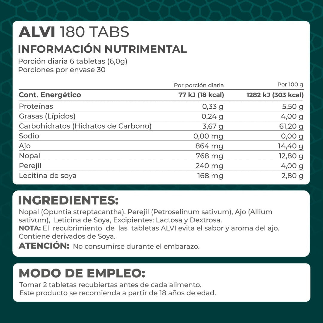 KIT 2 PIEZAS - ALVI 180 tabs.