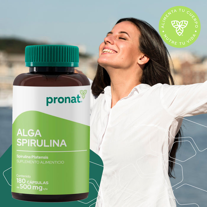 Alga Spirulina 180 cápsulas - Pronat