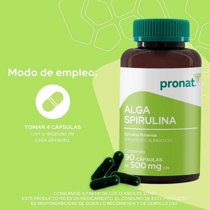 Alga Spirulina 90 cápsulas - Pronat