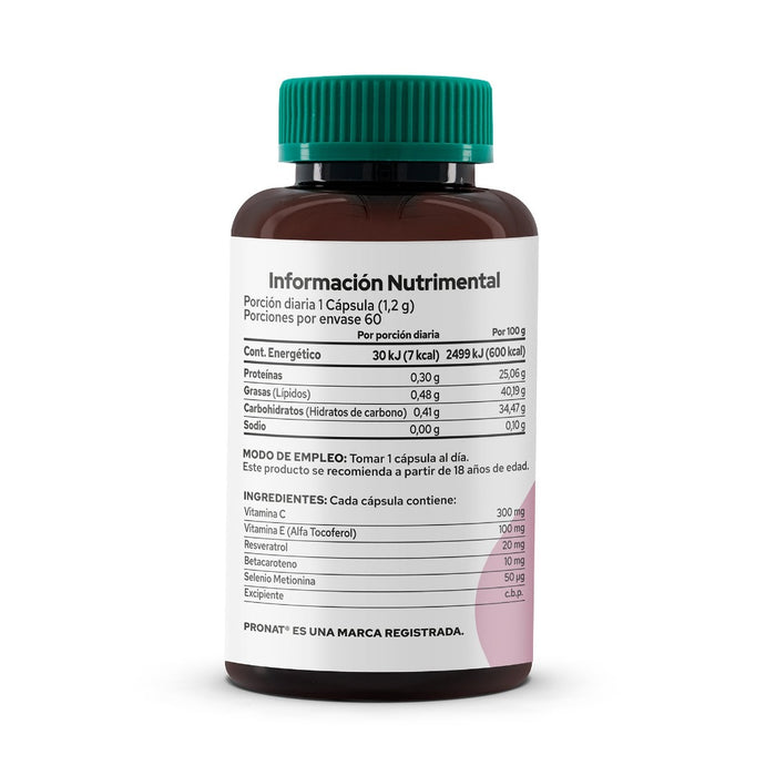 Resveratrol CON ANTIOXIDANTE 60 cápsulas - Pronat