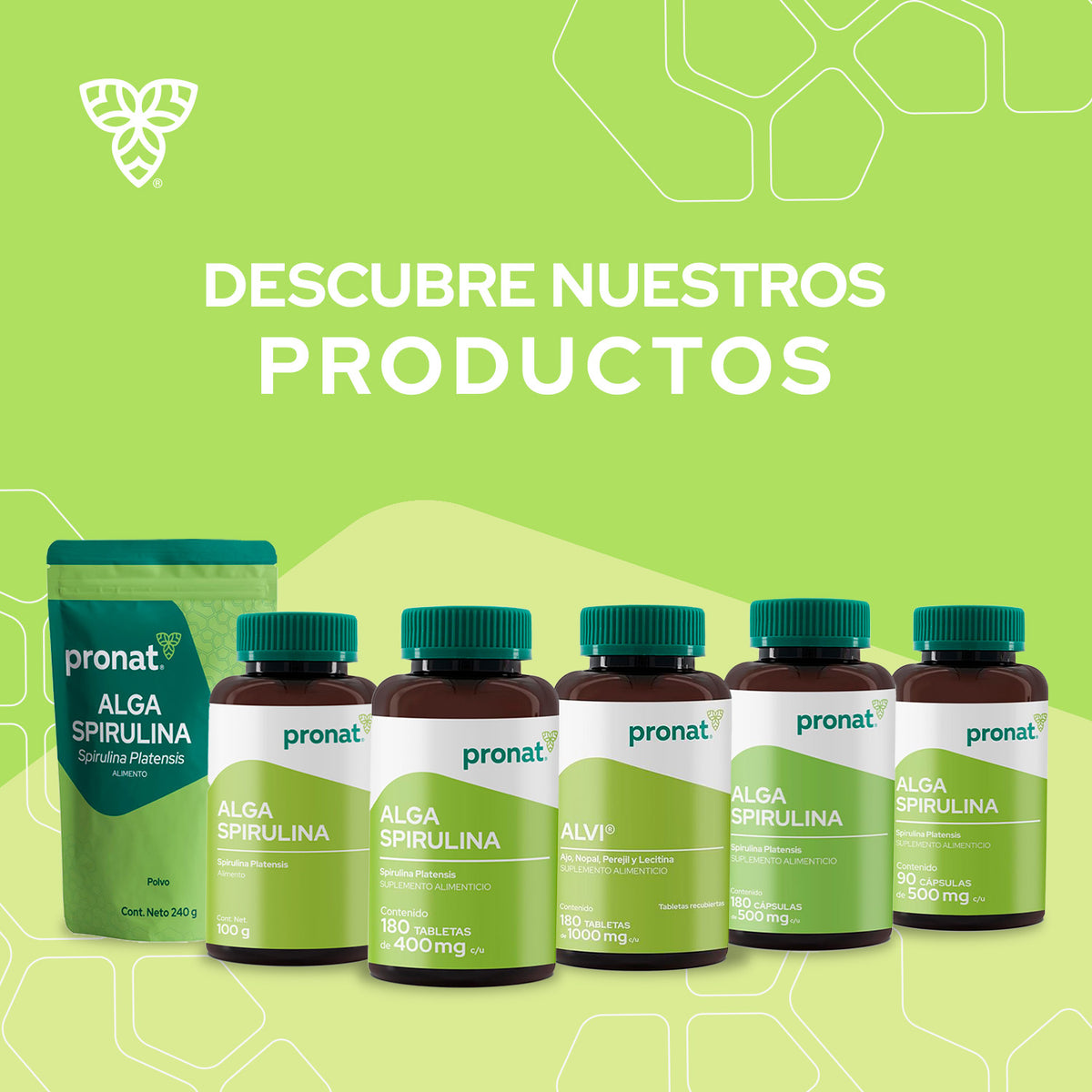 Alga Spirulina 180 tabletas - Pronat