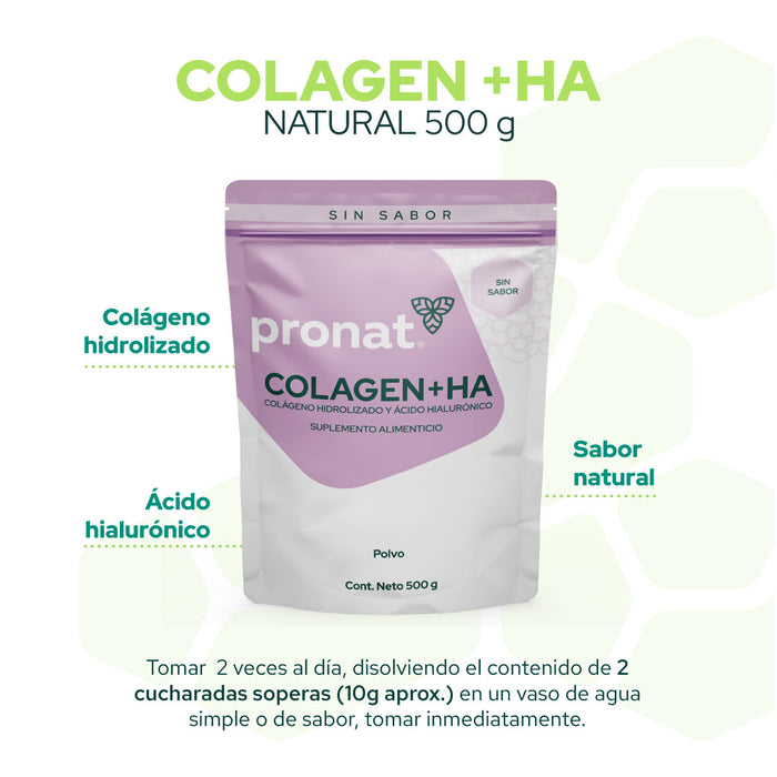 KIT 2 PIEZAS - Colagen+HA (Colágeno + Ácido Hialurónico) natural 500 g