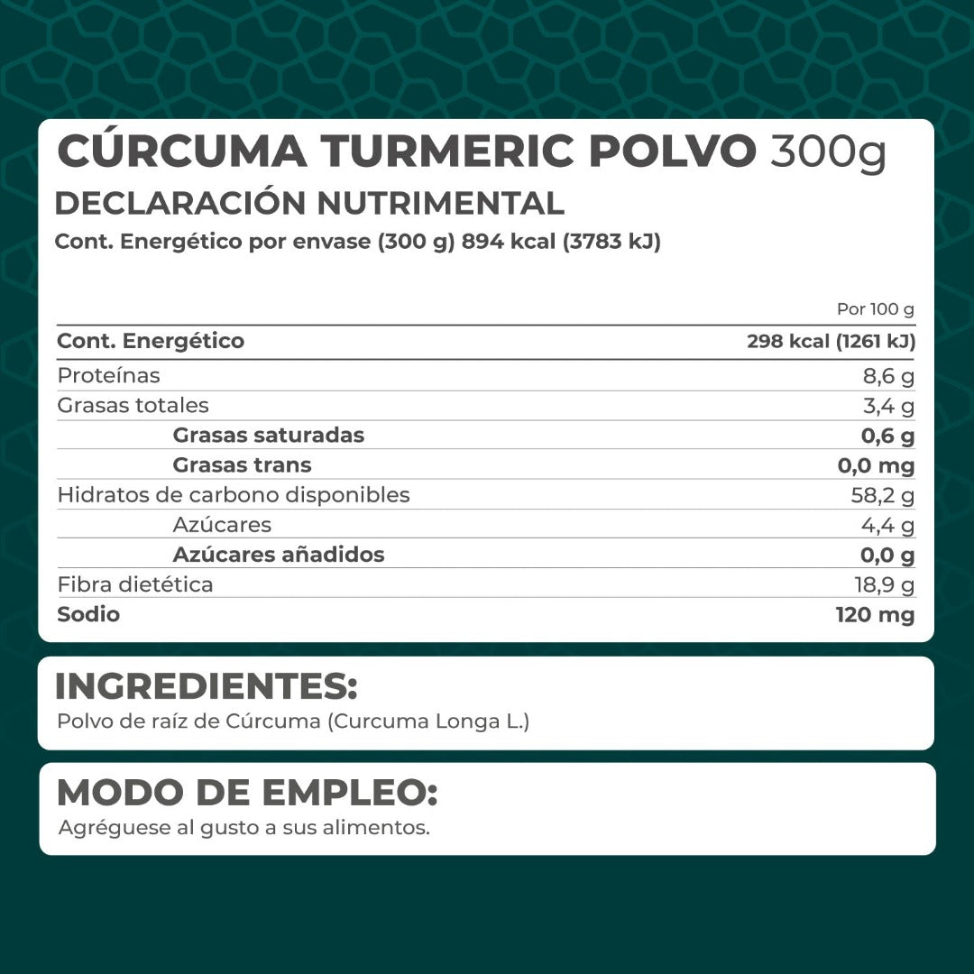 Cúrcuma Turmeric Polvo 300g - Pronat