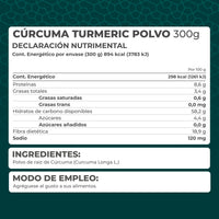 KIT 3 PIEZAS CURCUMA TUMERIC POLVO 300g