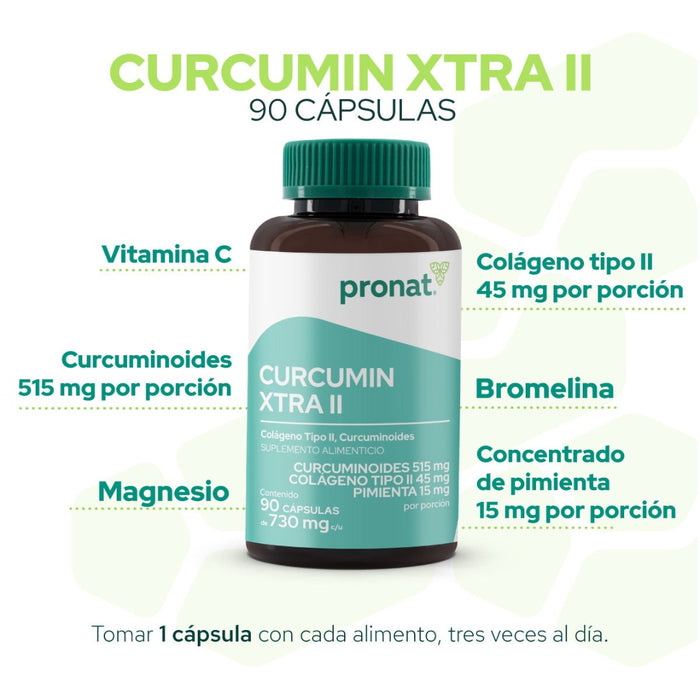 Curcumin Xtra II 90 cápsulas - Pronat