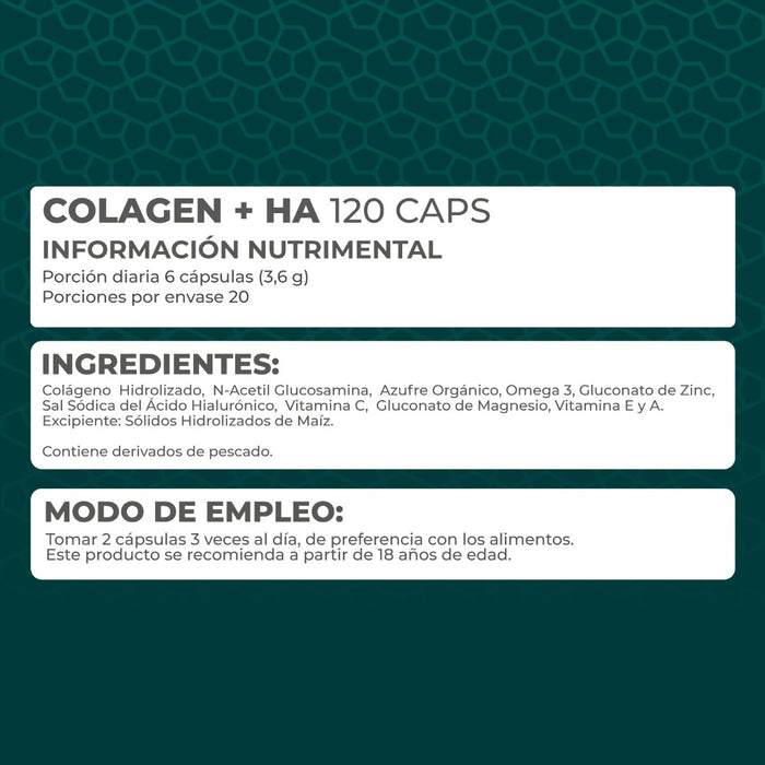 Colagen+HA 120 cápsulas - Pronat