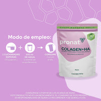 Colagen + Ha (Colágeno y Ácido Hialurónico) Manzana Verde polvo 500 g - Pronat