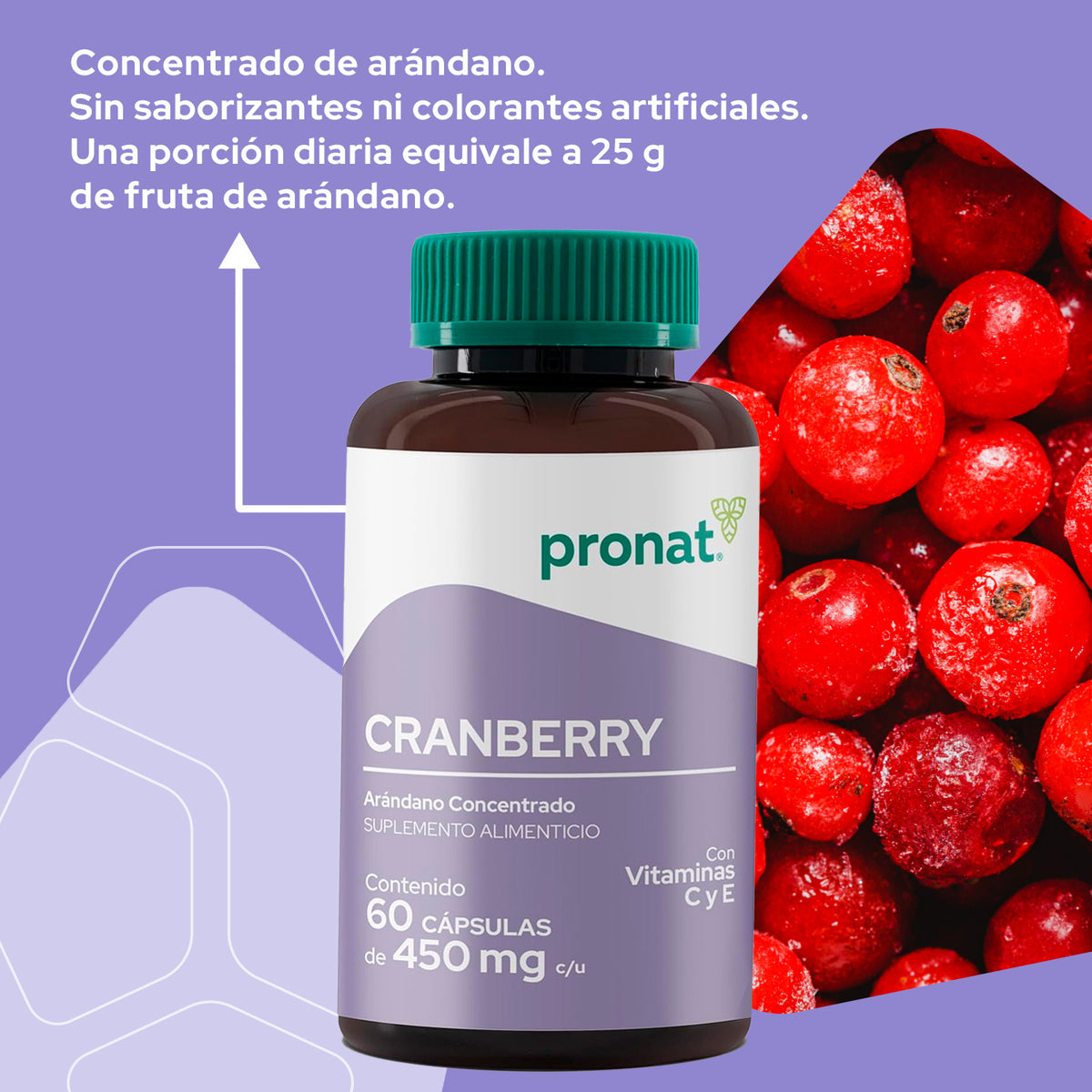 Cranberry 60 cápsulas. - Pronat