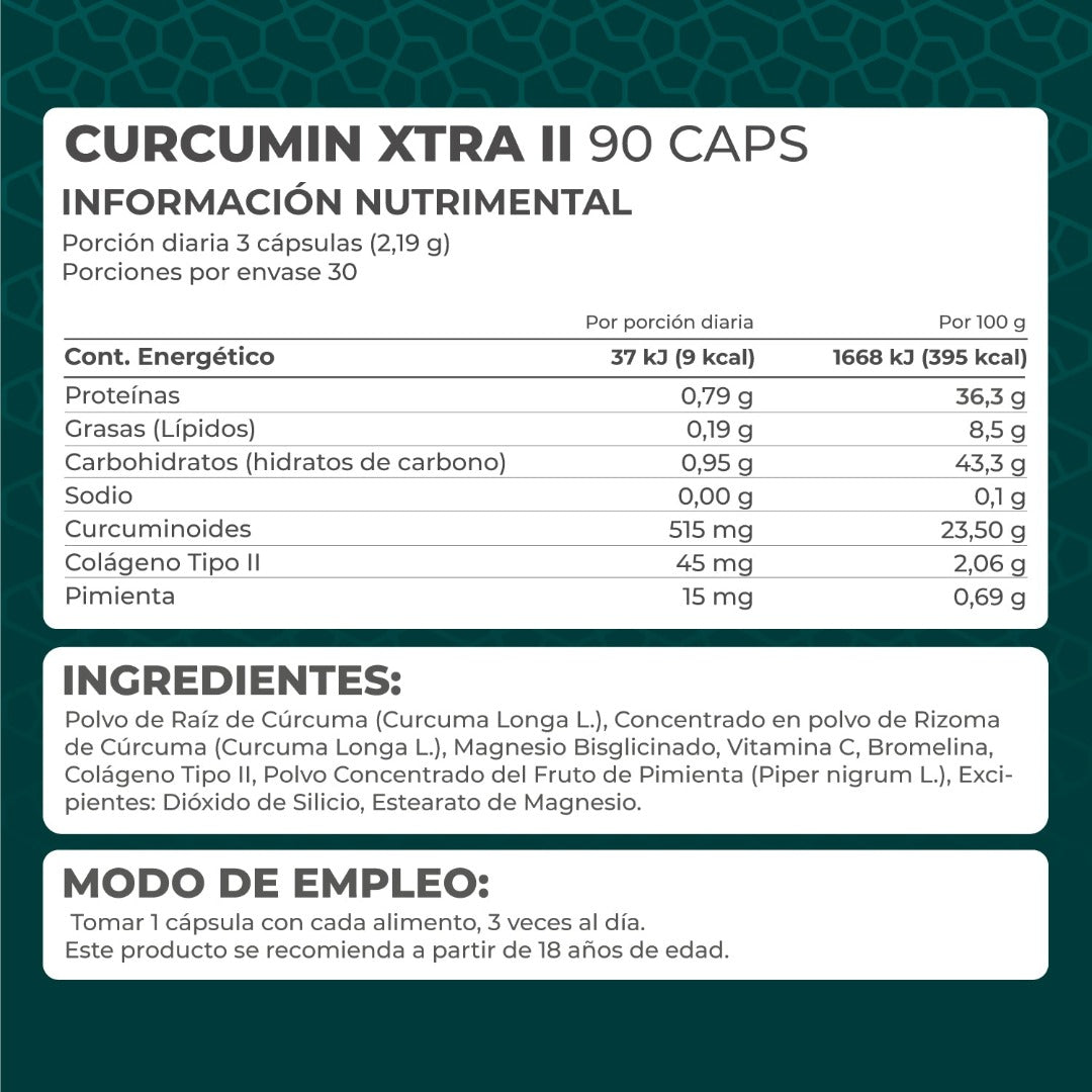 Curcumin Xtra II 90 cápsulas - Pronat