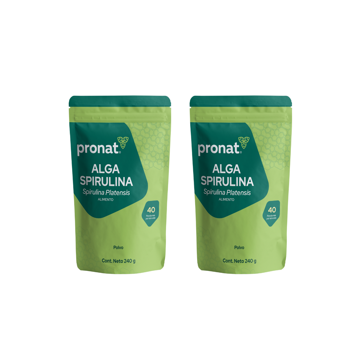 KIT 2 PIEZAS - Alga Spirulina bolsa 240g