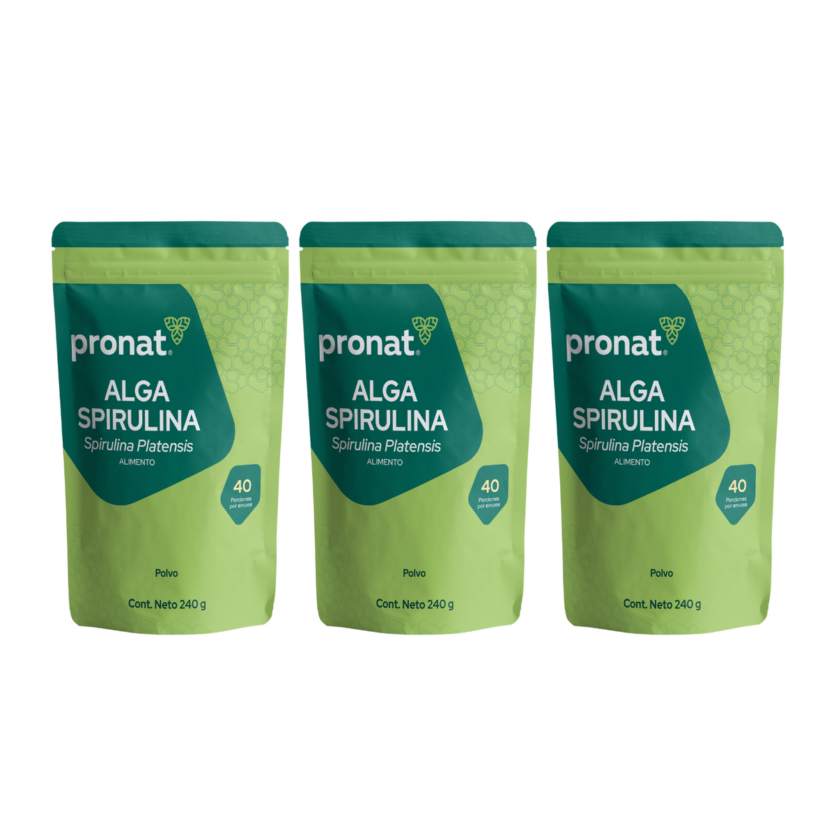 KIT 3 PIEZAS - Alga Spirulina bolsa 240g