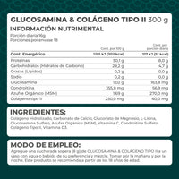 Kit 2 piezas Glucosamina & Colágeno Tipo II Sin sabor polvo 300g