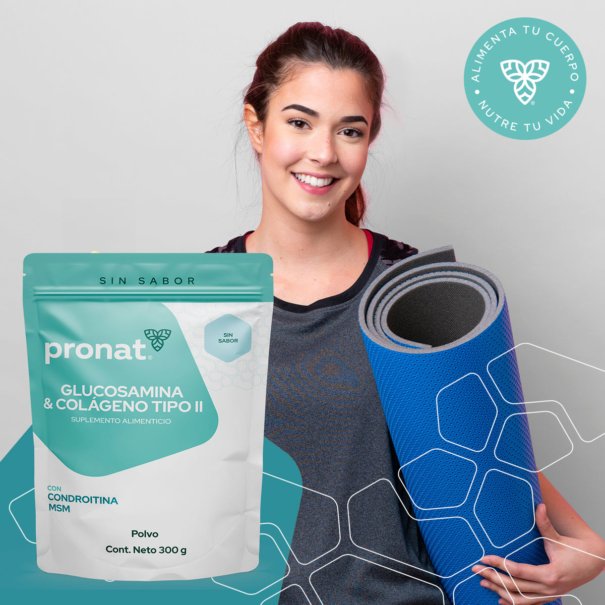 Kit 2 piezas Glucosamina & Colágeno Tipo II Sin sabor polvo 300g