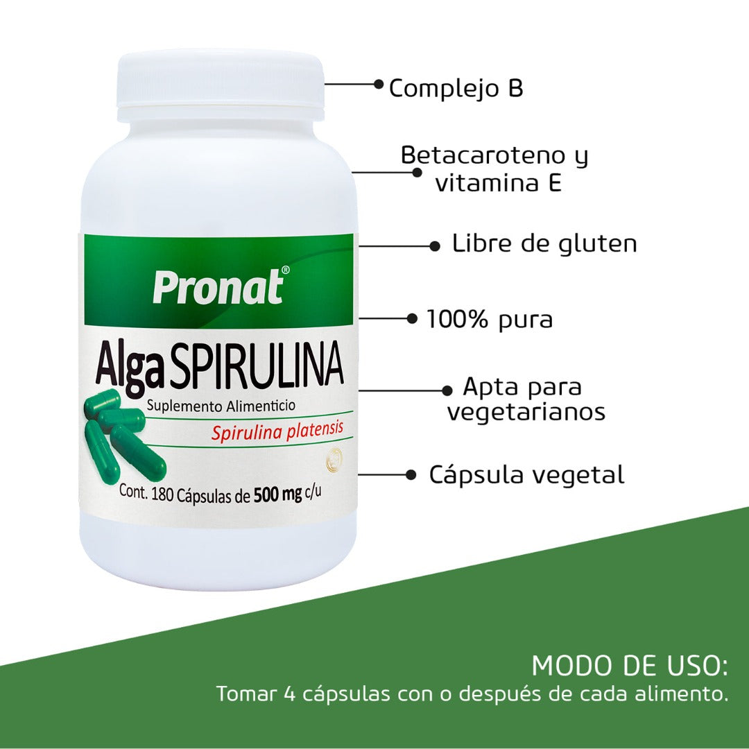 KIT 3 PIEZAS - Alga Spirulina 180 caps
