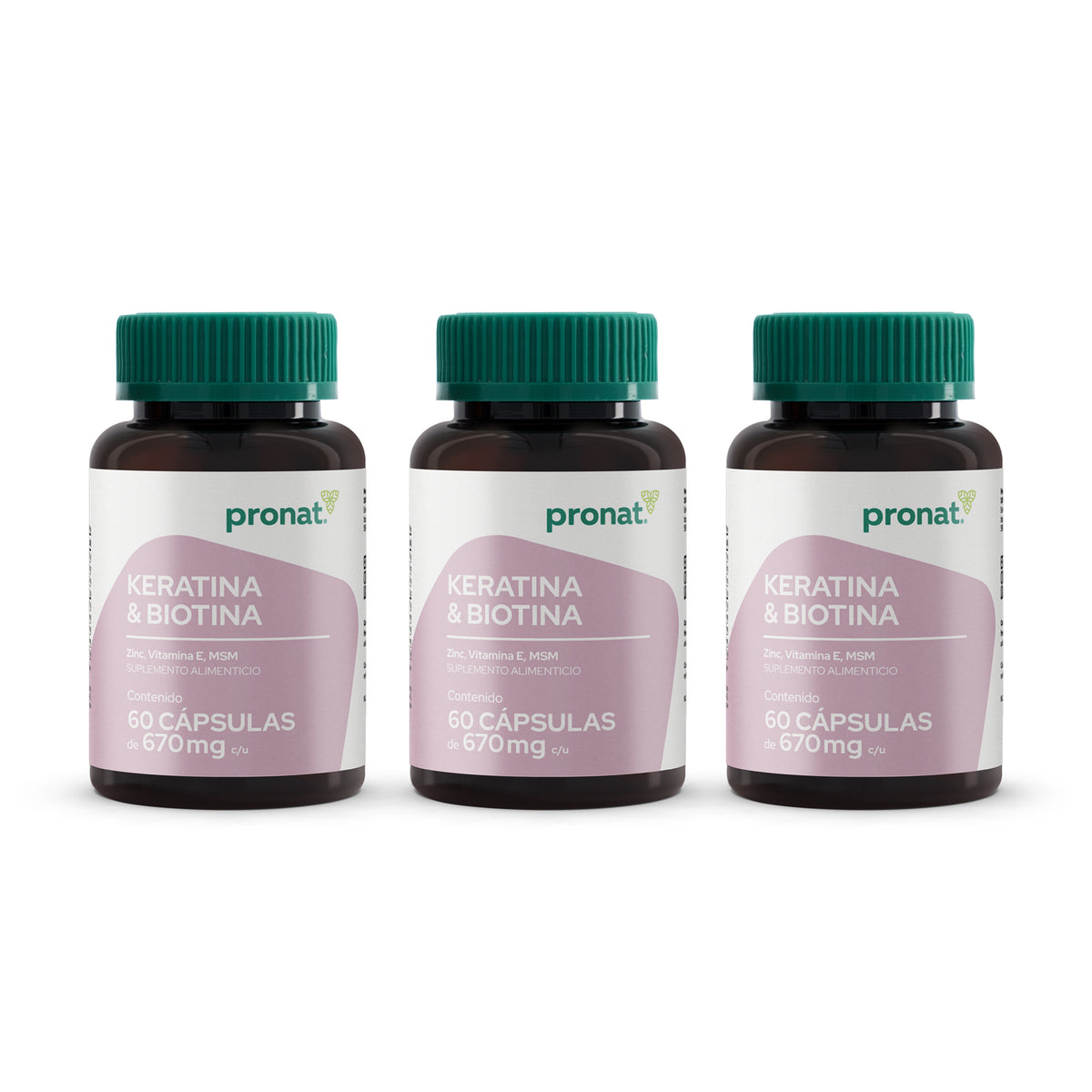 KIT 3 PIEZAS - Keratina & Biotina 60 Cápsulas