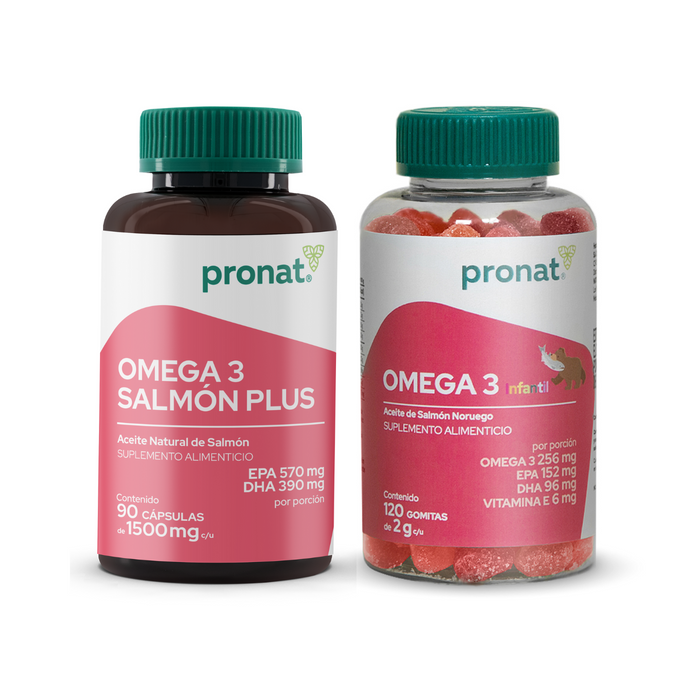 KIT Salmón Plus 90 Cáps y Omega 3 Infantil 120 Gomitas