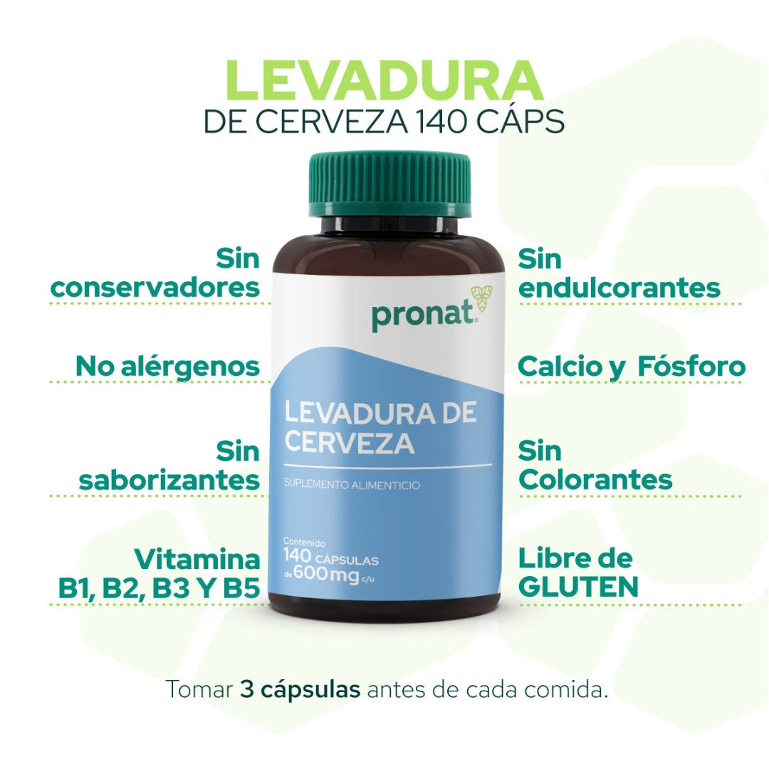 Levadura de Cerveza 140 cápsulas- Pronat