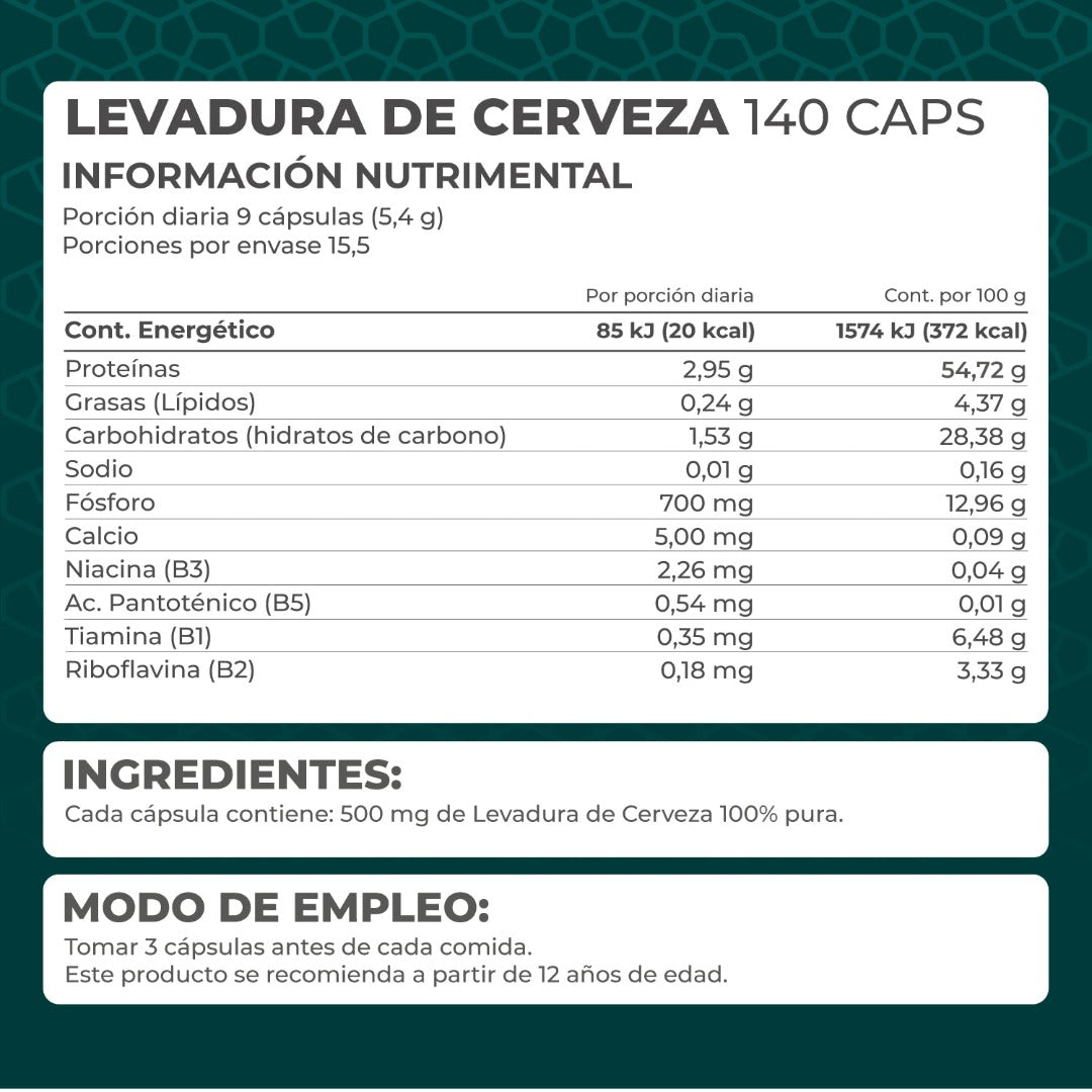 KIT 2 PIEZAS - Levadura de Cerveza 140 caps.
