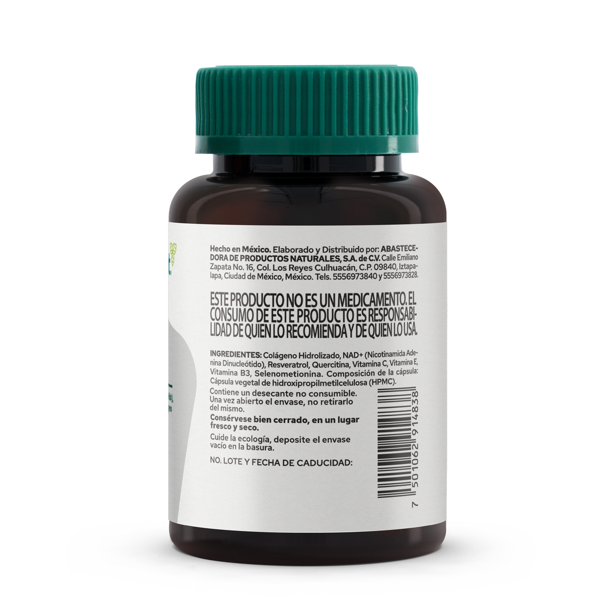NAD+ Suplemento Alimenticio 60 Cápsulas Antioxidante