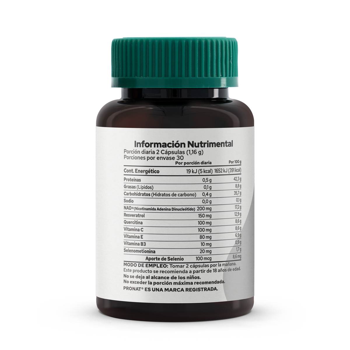 NAD+ Suplemento Alimenticio 60 Cápsulas Antioxidante
