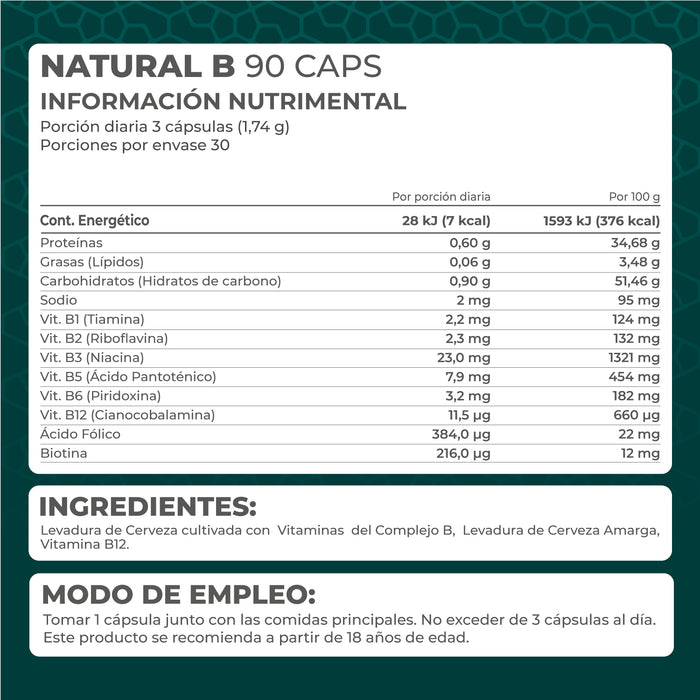 Natural B Complex 90 cápsulas - Pronat