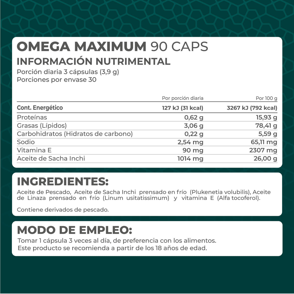 KIT 2 PIEZAS - Omega Maximum 90 caps.